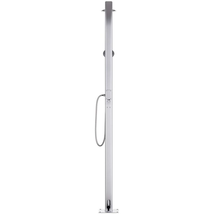 Trädgårdsdusch med grått golv 220 cm aluminium vidaXL 80 x 62 x 5 cm – bild 6