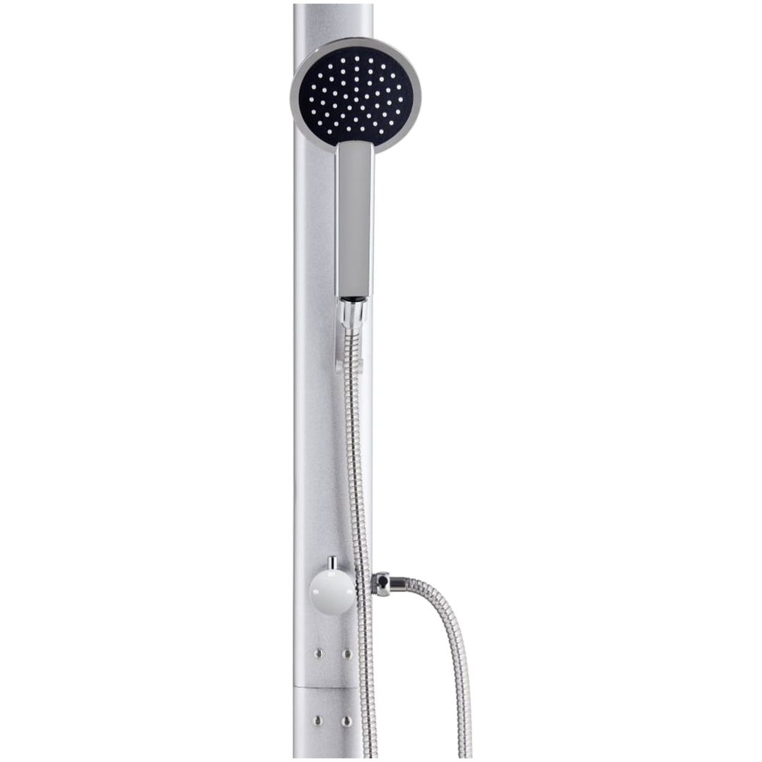 Trädgårdsdusch med grått golv 220 cm aluminium vidaXL 80 x 62 x 5 cm – bild 8
