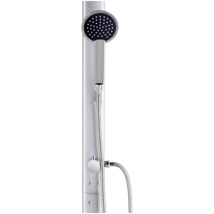 Trädgårdsdusch med grått golv 220 cm aluminium vidaXL 80 x 62 x 5 cm – bild 8