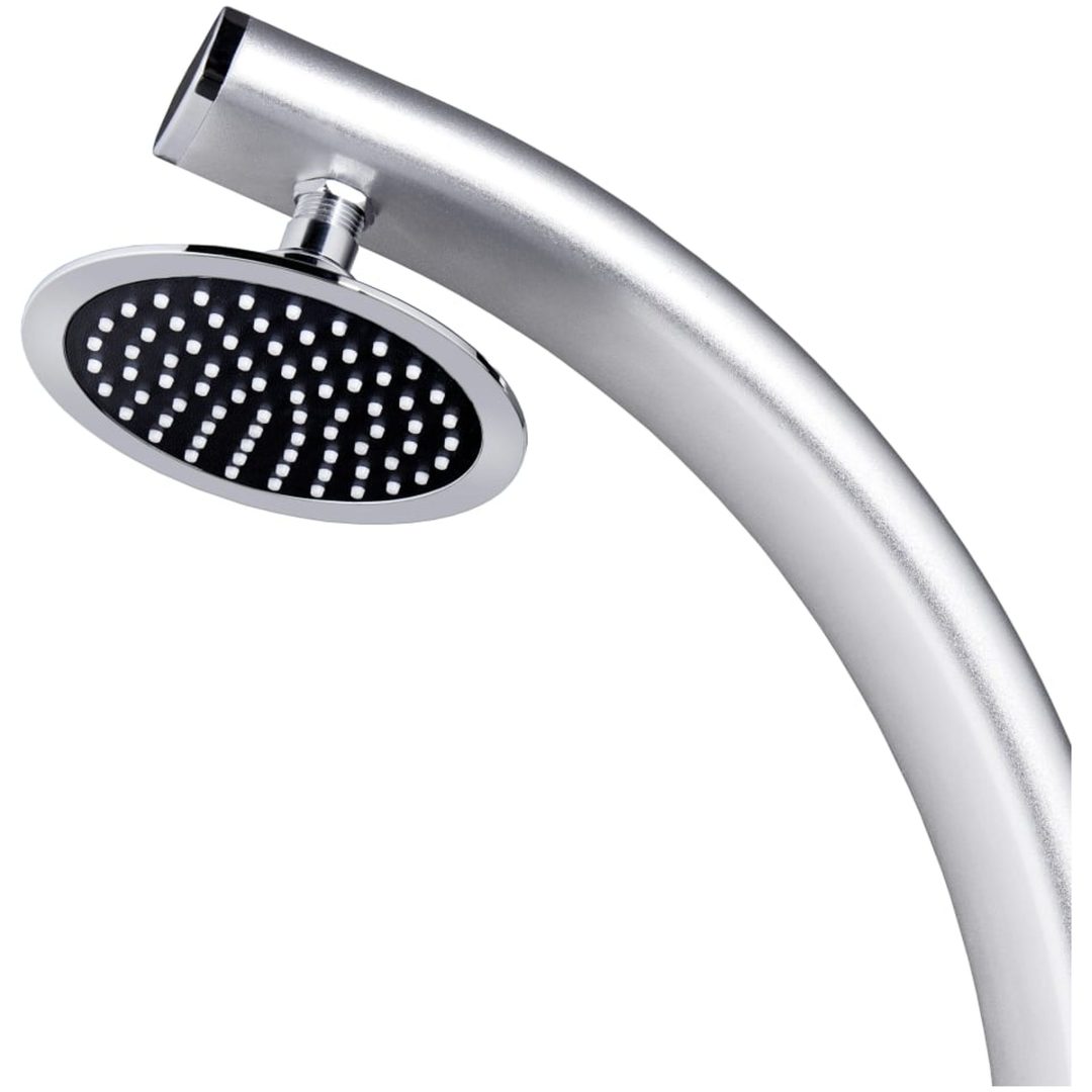 Trädgårdsdusch med grått golv 220 cm aluminium vidaXL 80 x 62 x 5 cm – bild 9