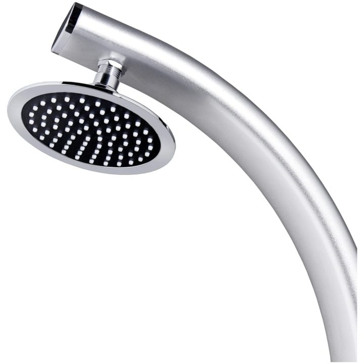 Trädgårdsdusch med grått golv 220 cm aluminium vidaXL 80 x 62 x 5 cm – bild 9