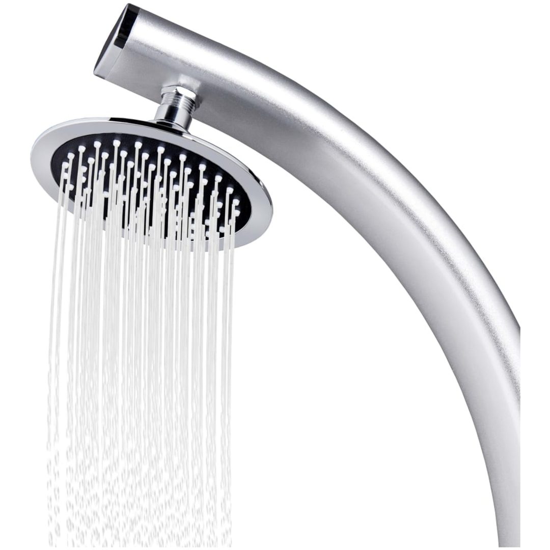 Trädgårdsdusch med grått golv 220 cm aluminium vidaXL 80 x 62 x 5 cm – bild 10