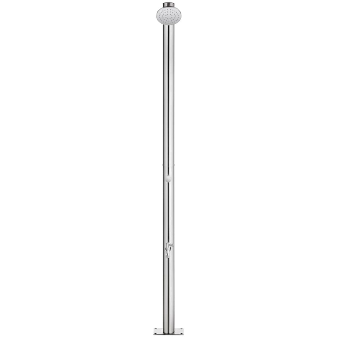 Trädgårdsdusch med grått golv 220 cm rostfritt stål vidaXL 80 x 62 x 5 cm – bild 3