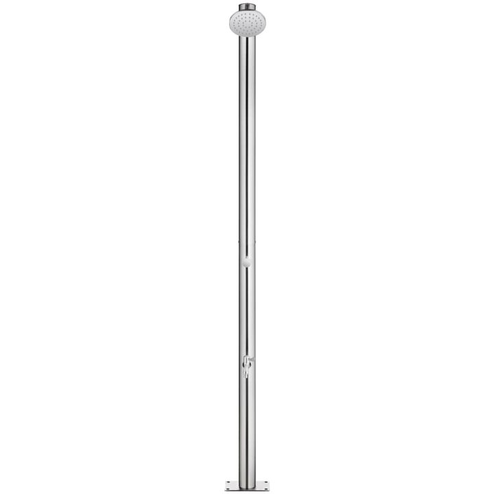 Trädgårdsdusch med grått golv 220 cm rostfritt stål vidaXL 80 x 62 x 5 cm – bild 3