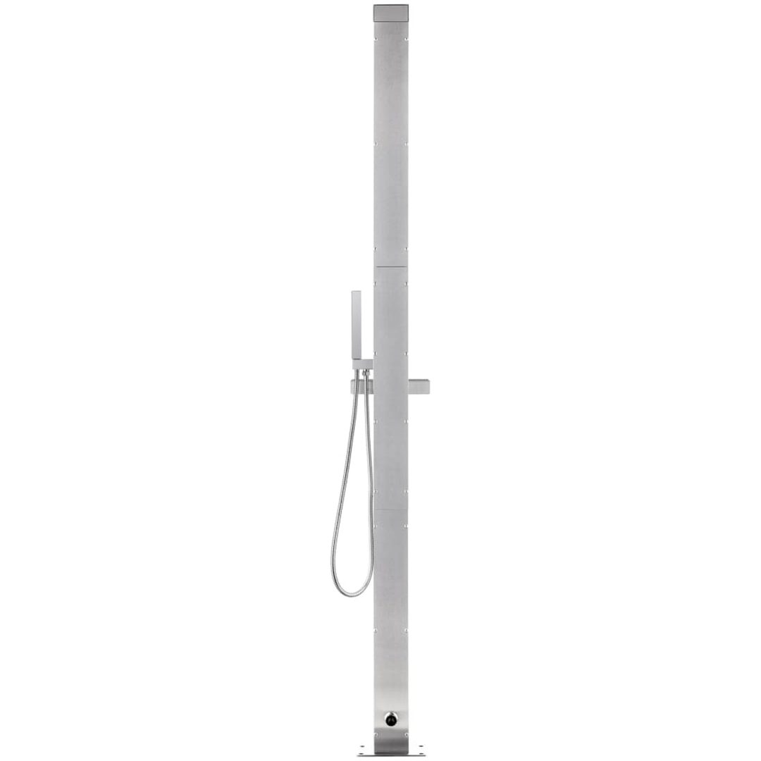 Trädgårdsdusch med grått golv 225 cm rostfritt stål vidaXL 80 x 62 x 5 cm – bild 6