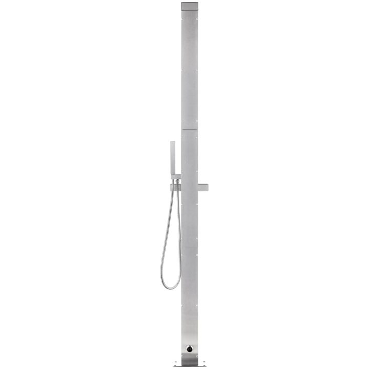 Trädgårdsdusch med grått golv 225 cm rostfritt stål vidaXL 80 x 62 x 5 cm – bild 6