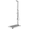 Trädgårdsdusch med grått golv 225 cm rostfritt stål vidaXL 80 x 62 x 5 cm – miniatyr 1