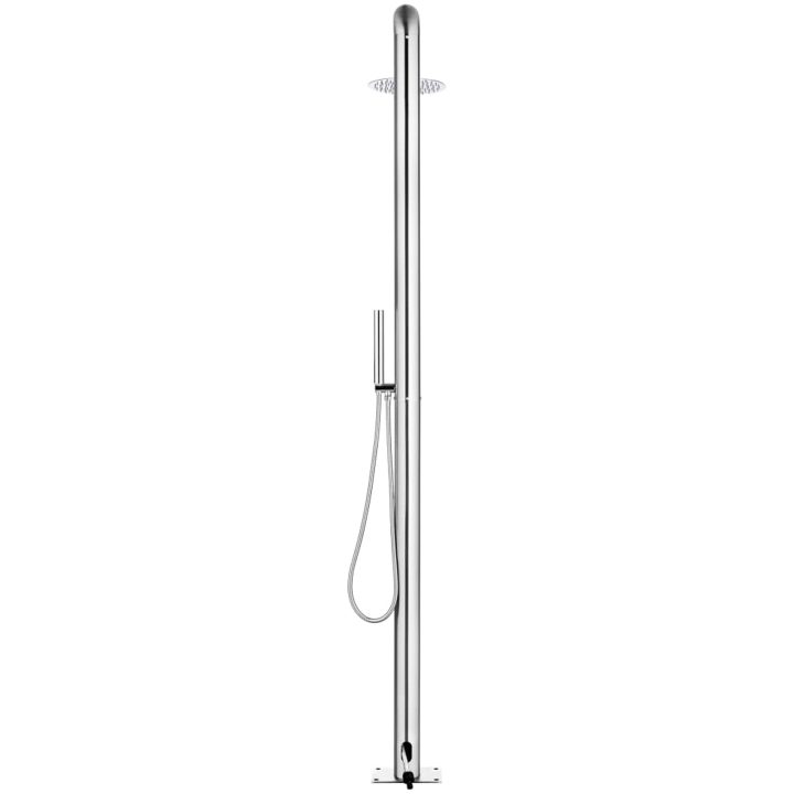 Trädgårdsdusch med grått golv 230 cm rostfritt stål vidaXL 80 x 62 x 5 cm – bild 6