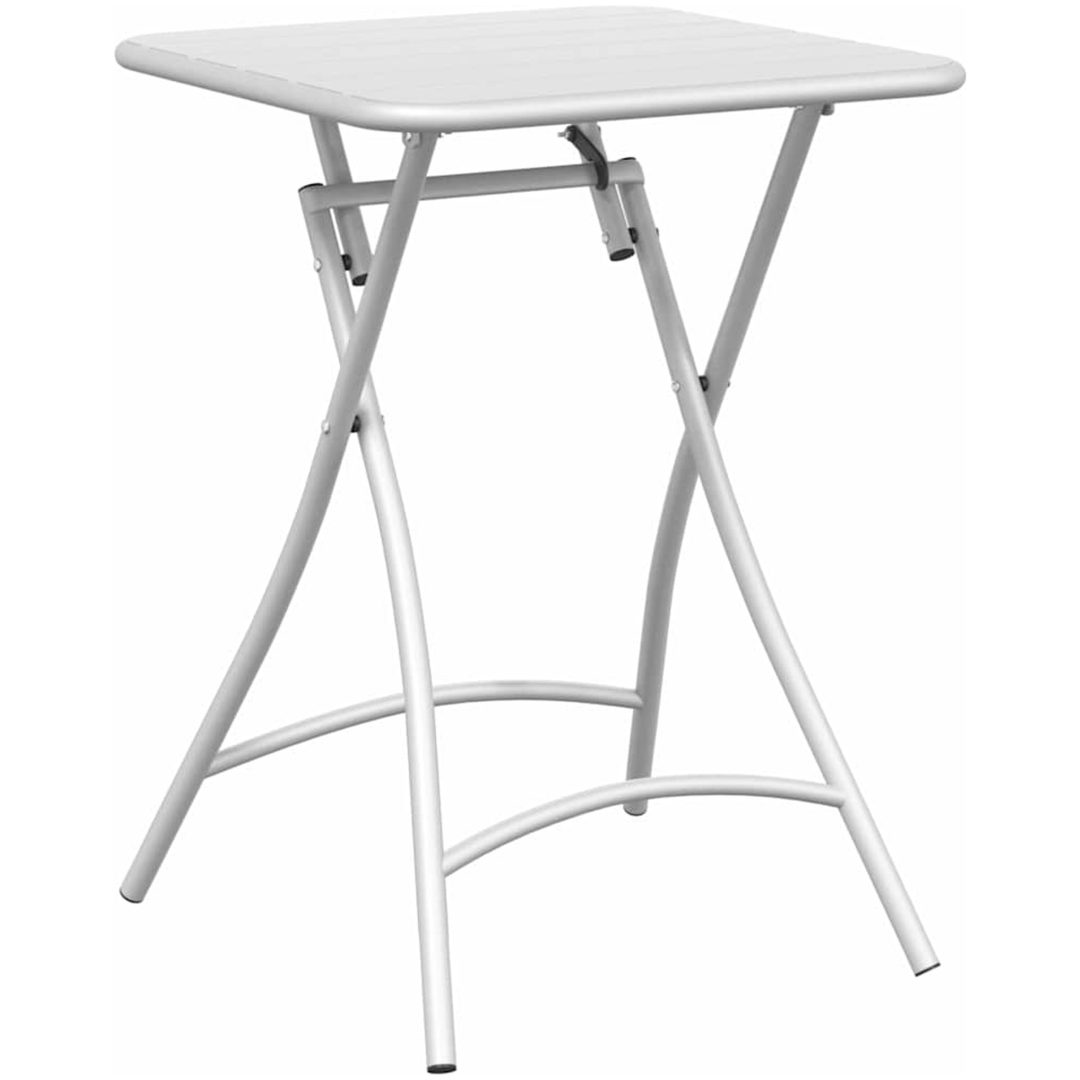 Trädgårdsfällbord Vit 55x55x73 cm Stål vidaXL Medium – bild 2