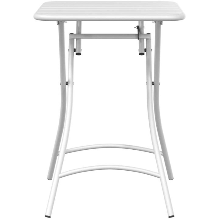 Trädgårdsfällbord Vit 55x55x73 cm Stål vidaXL Medium – bild 4