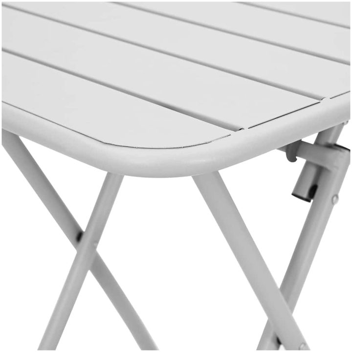 Trädgårdsfällbord Vit 55x55x73 cm Stål vidaXL Medium – bild 7