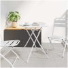 Trädgårdsfällbord Vit 55x55x73 cm Stål vidaXL Medium – miniatyr 1
