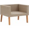 Trädgårdsfåtölj med dynor konstrotting beige vidaXL – miniatyr 4
