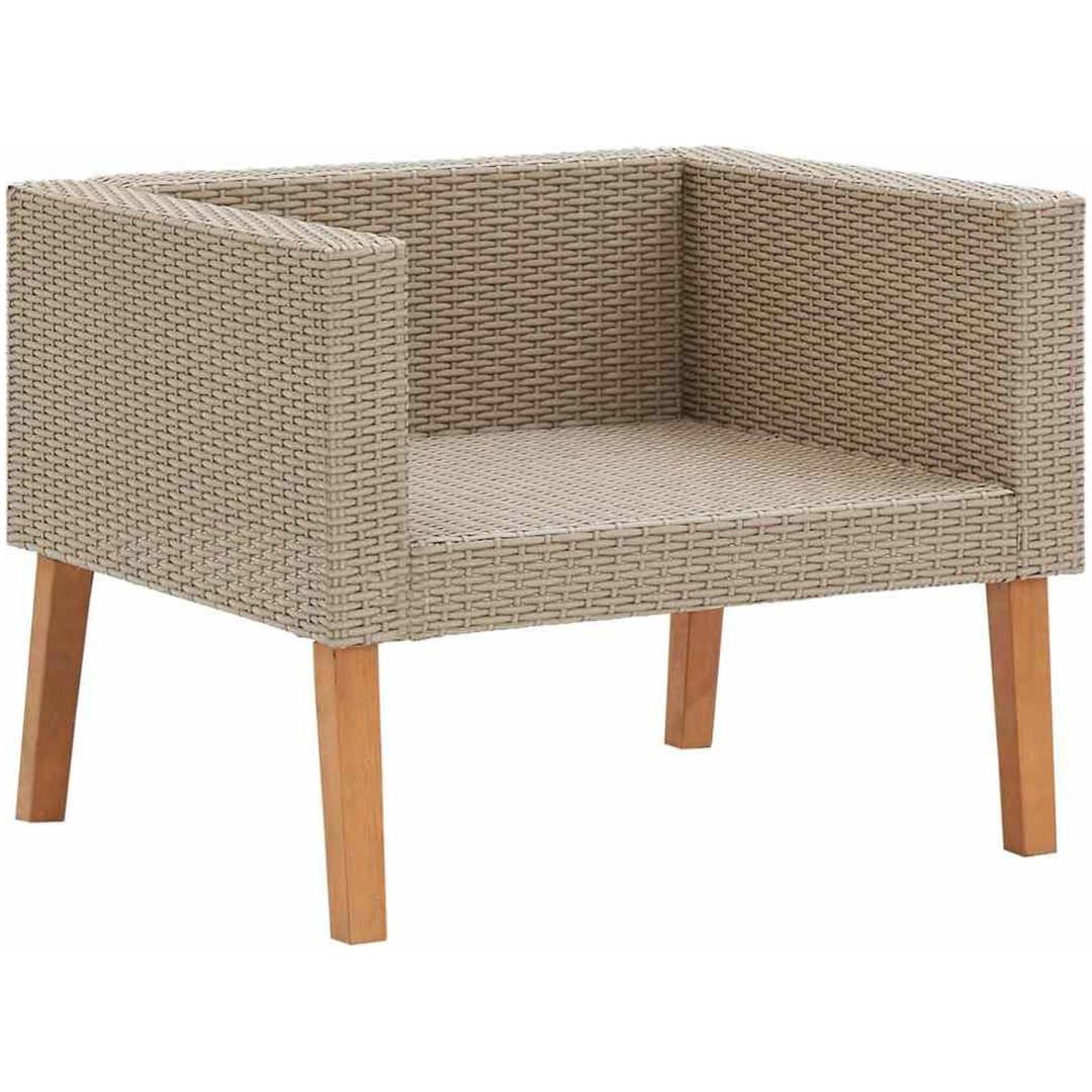 Trädgårdsfåtölj med dynor konstrotting beige vidaXL – bild 4