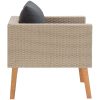 Trädgårdsfåtölj med dynor konstrotting beige vidaXL – miniatyr 6