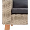 Trädgårdsfåtölj med dynor konstrotting beige vidaXL – miniatyr 7