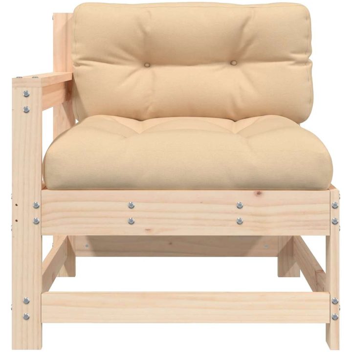 Trädgårdsfåtölj med dynor massiv furu vidaXL – bild 3
