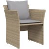 Trädgårdsfåtölj med fotpall beige konstrotting vidaXL – miniatyr 4