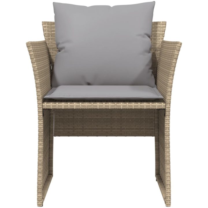 Trädgårdsfåtölj med fotpall beige konstrotting vidaXL – bild 5