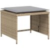 Trädgårdsfåtölj med fotpall beige konstrotting vidaXL – miniatyr 6