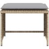 Trädgårdsfåtölj med fotpall beige konstrotting vidaXL – miniatyr 7