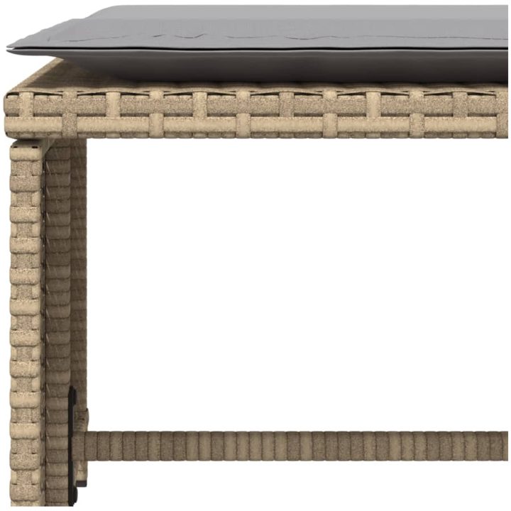 Trädgårdsfåtölj med fotpall beige konstrotting vidaXL – bild 10
