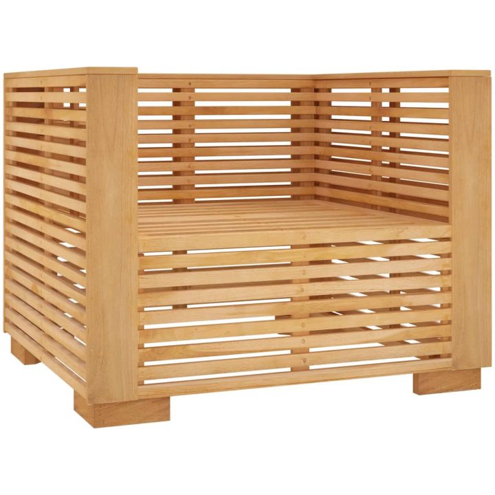 Trädgårdsfåtölj mörkgråa dynor massiv teak vidaXL – bild 6