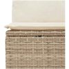 Trädgårdsfåtölj utan armstöd med dynor beige konstrotting vidaXL – miniatyr 8