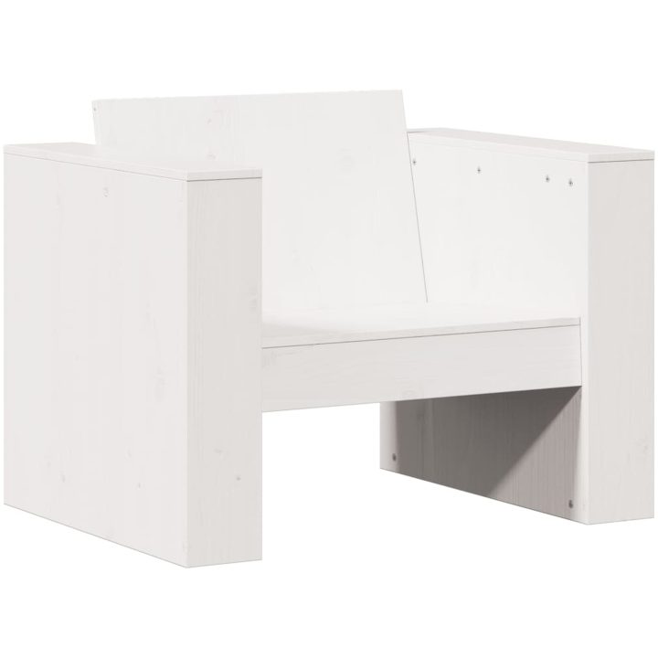 Trädgårdsfåtölj vit massiv furu vidaXL 79 x 60 x 62 cm – bild 2