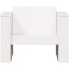 Trädgårdsfåtölj vit massiv furu vidaXL 79 x 60 x 62 cm – miniatyr 4