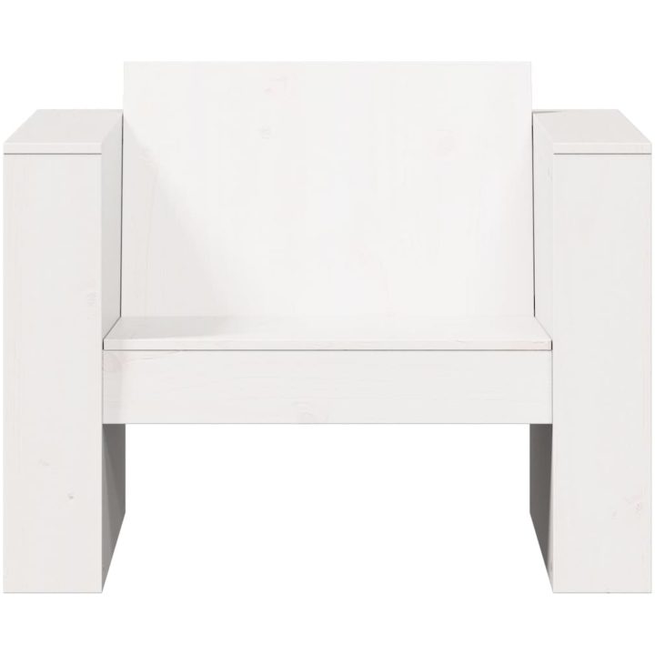 Trädgårdsfåtölj vit massiv furu vidaXL 79 x 60 x 62 cm – bild 4