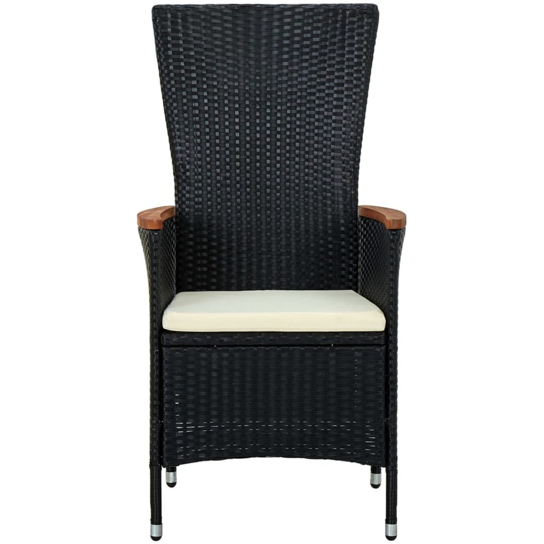 Trädgårdsfåtöljer 2 st med dynor konstrotting svart vidaXL – bild 3