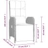 Trädgårdsfåtöljer med dynor 2 st konstrotting svart vidaXL – miniatyr 9