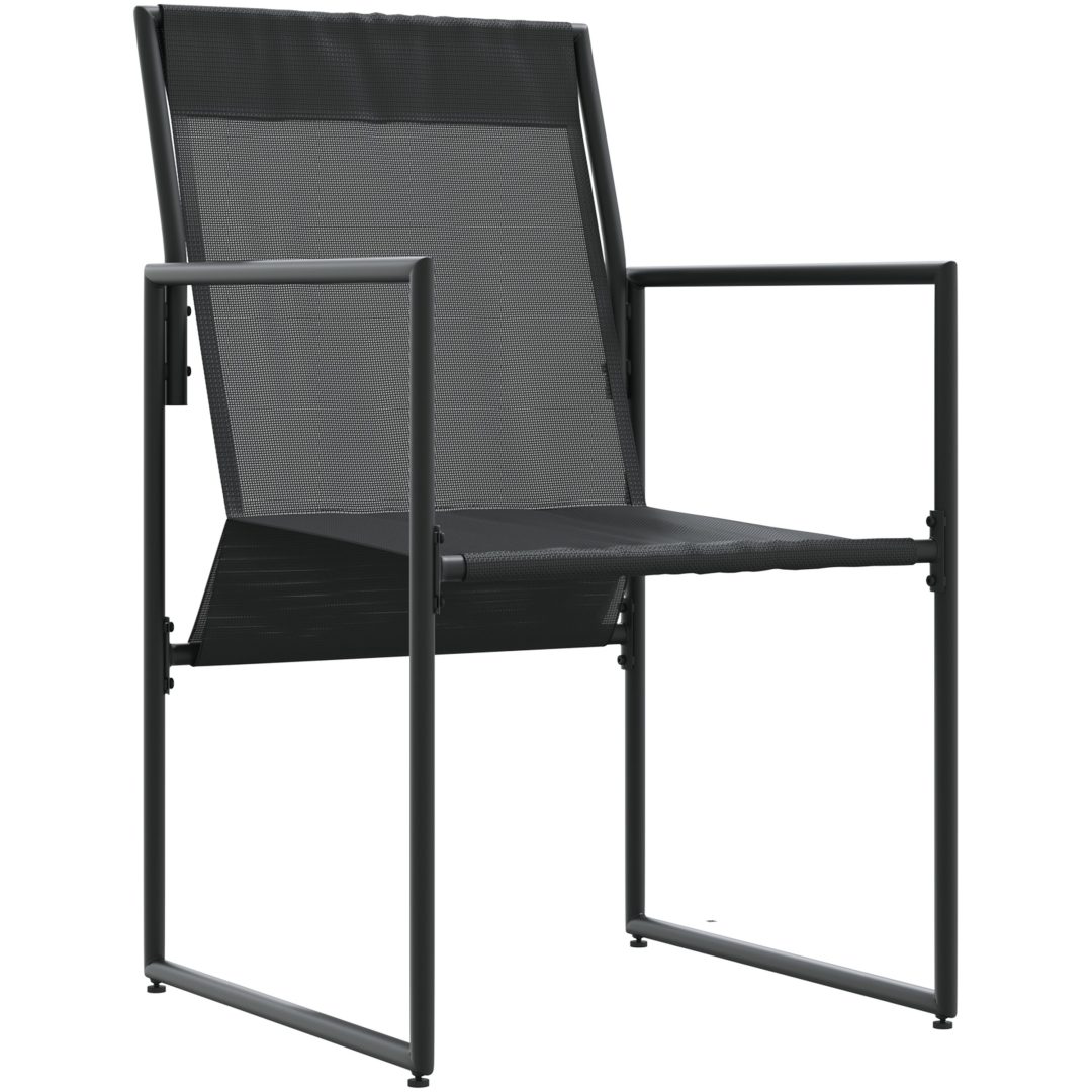 Trädgårdsfåtöljer med kuddar 4 st Svart Textilene vidaXL 50.5 x 59 x 81.5 cm – bild 2