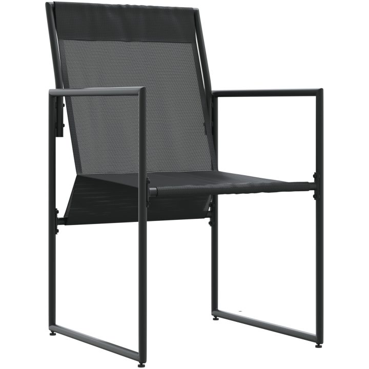 Trädgårdsfåtöljer med kuddar 4 st Svart Textilene vidaXL 50.5 x 59 x 81.5 cm – bild 2