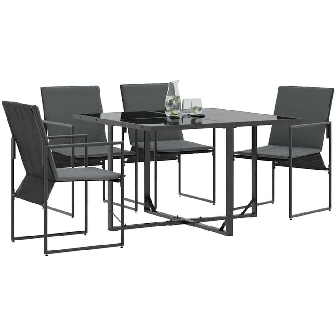 Trädgårdsfåtöljer med kuddar 4 st Svart Textilene vidaXL 50.5 x 59 x 81.5 cm – bild 3