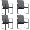 Trädgårdsfåtöljer med kuddar 4 st Svart Textilene vidaXL 50.5 x 59 x 81.5 cm – miniatyr 6