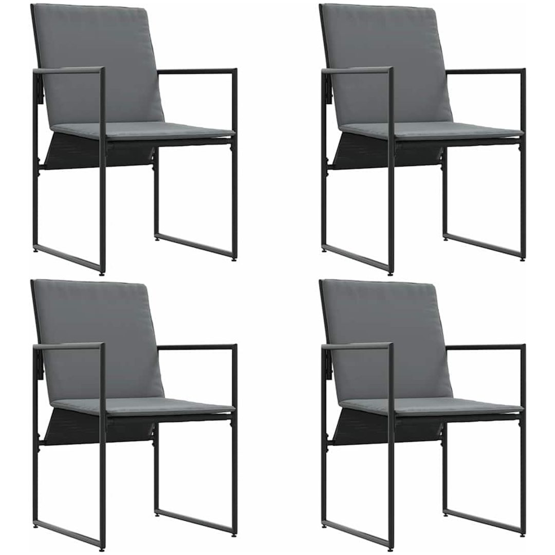 Trädgårdsfåtöljer med kuddar 4 st Svart Textilene vidaXL 50.5 x 59 x 81.5 cm – bild 6