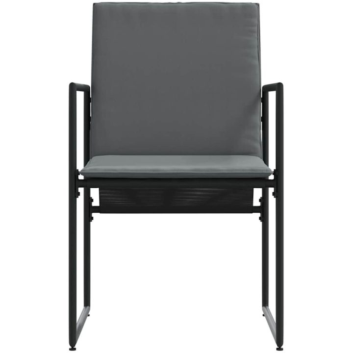 Trädgårdsfåtöljer med kuddar 4 st Svart Textilene vidaXL 50.5 x 59 x 81.5 cm – bild 8