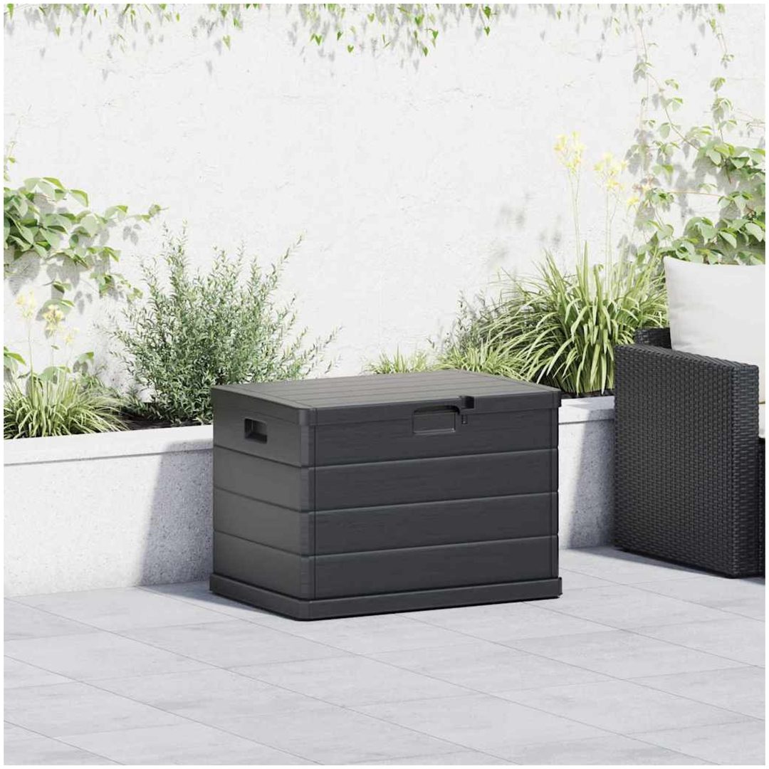 Trädgårdsförvaringsbox - Antracit, , Plast, 170 L vidaXL 77.5 x 54.5 x 53 cm