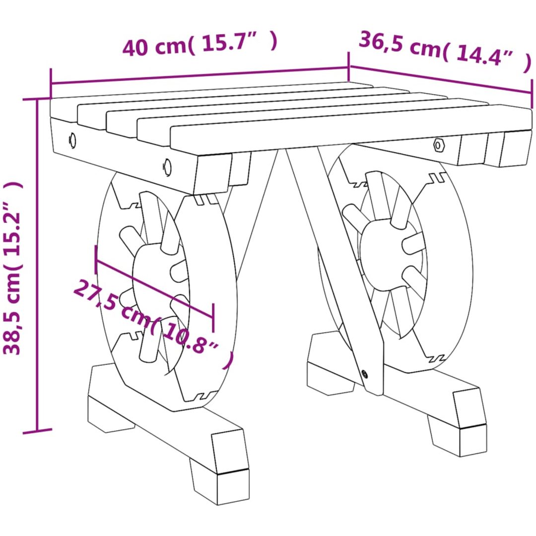 Trädgårdsfotpall massivt granträ vidaXL 40 x 36,5 x 38,5 cm – bild 9