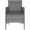 Trädgårdsgrupp 5 delar konstrotting och härdat glas grå vidaXL 120 x 120 x 75 cm – miniatyr 4