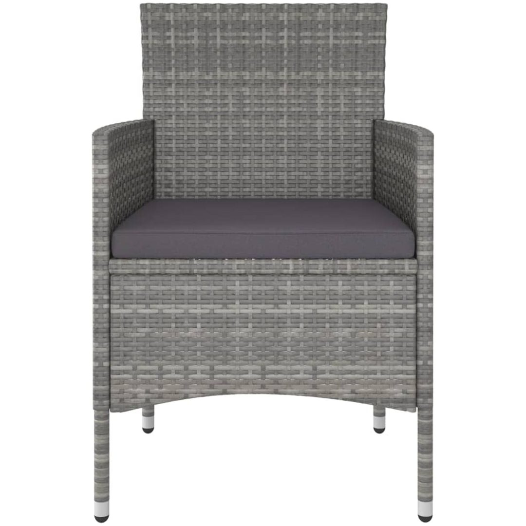 Trädgårdsgrupp 5 delar konstrotting och härdat glas grå vidaXL 120 x 120 x 75 cm – bild 4