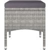 Trädgårdsgrupp 5 delar konstrotting och härdat glas grå vidaXL 120 x 120 x 75 cm – miniatyr 6