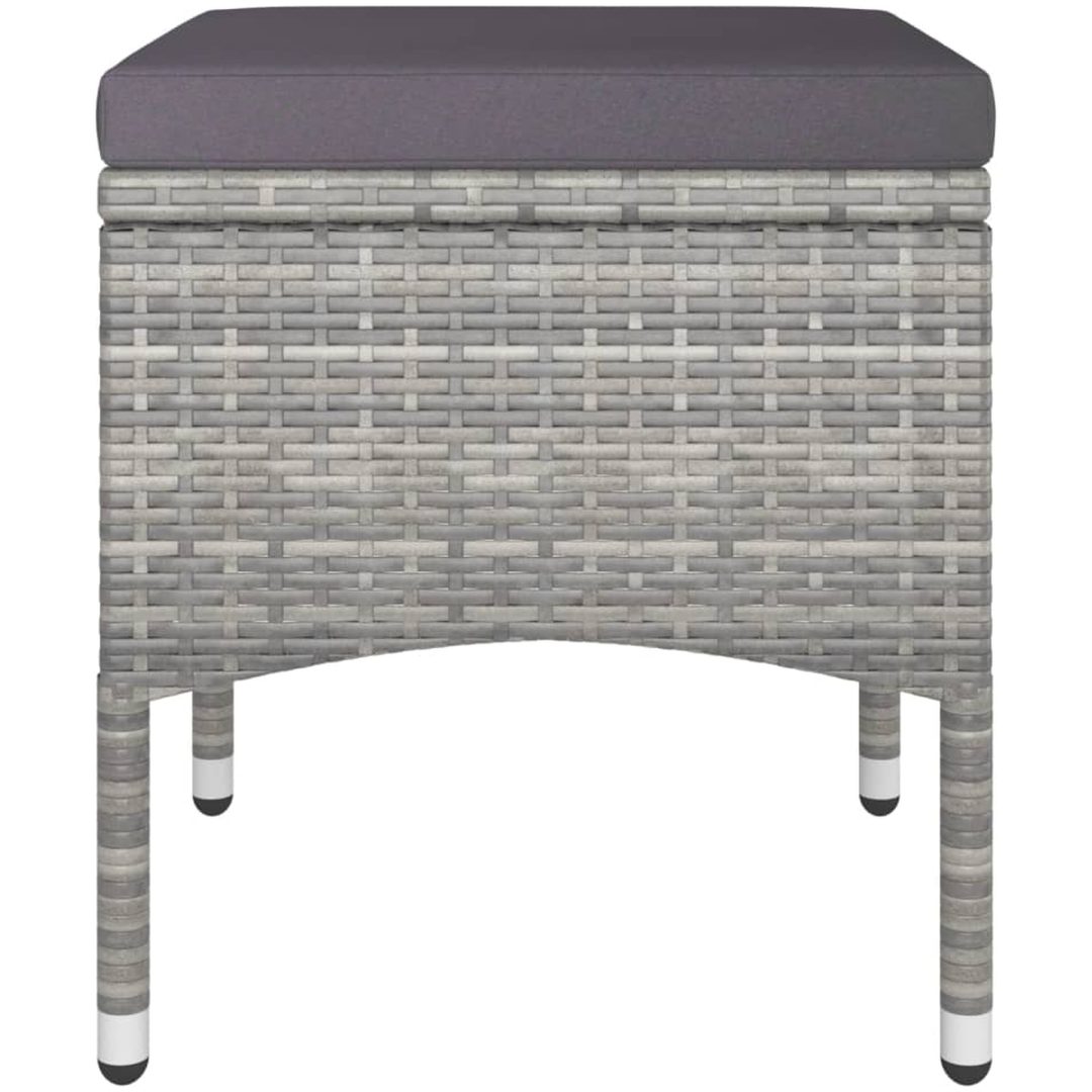 Trädgårdsgrupp 5 delar konstrotting och härdat glas grå vidaXL 120 x 120 x 75 cm – bild 6