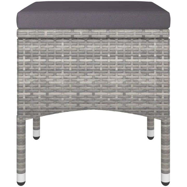 Trädgårdsgrupp 5 delar konstrotting och härdat glas grå vidaXL 120 x 120 x 75 cm – bild 6