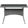 Trädgårdsgrupp 5 delar konstrotting och härdat glas grå vidaXL 120 x 120 x 75 cm – miniatyr 8