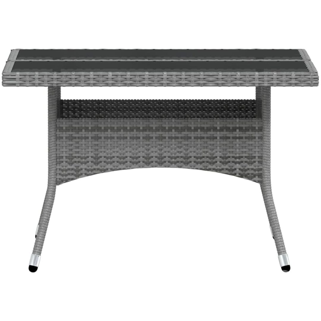 Trädgårdsgrupp 5 delar konstrotting och härdat glas grå vidaXL 120 x 120 x 75 cm – bild 8