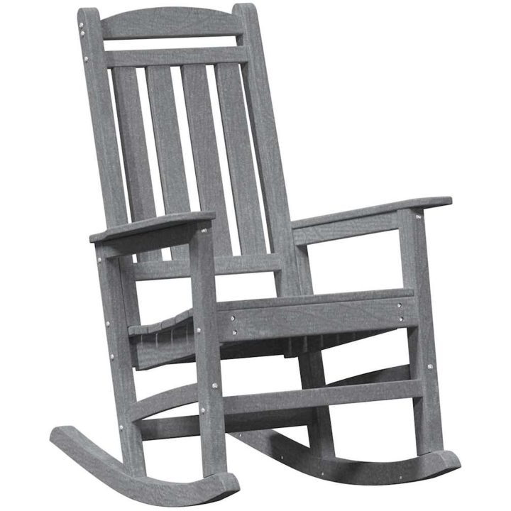 Trädgårdsgungstol Ljusgrå 70x92x108 cm HDPE vidaXL 70 x 92 x 180 cm – bild 2