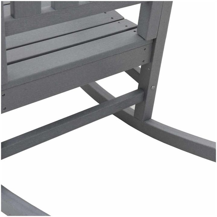 Trädgårdsgungstol Ljusgrå 70x92x108 cm HDPE vidaXL 70 x 92 x 180 cm – bild 7